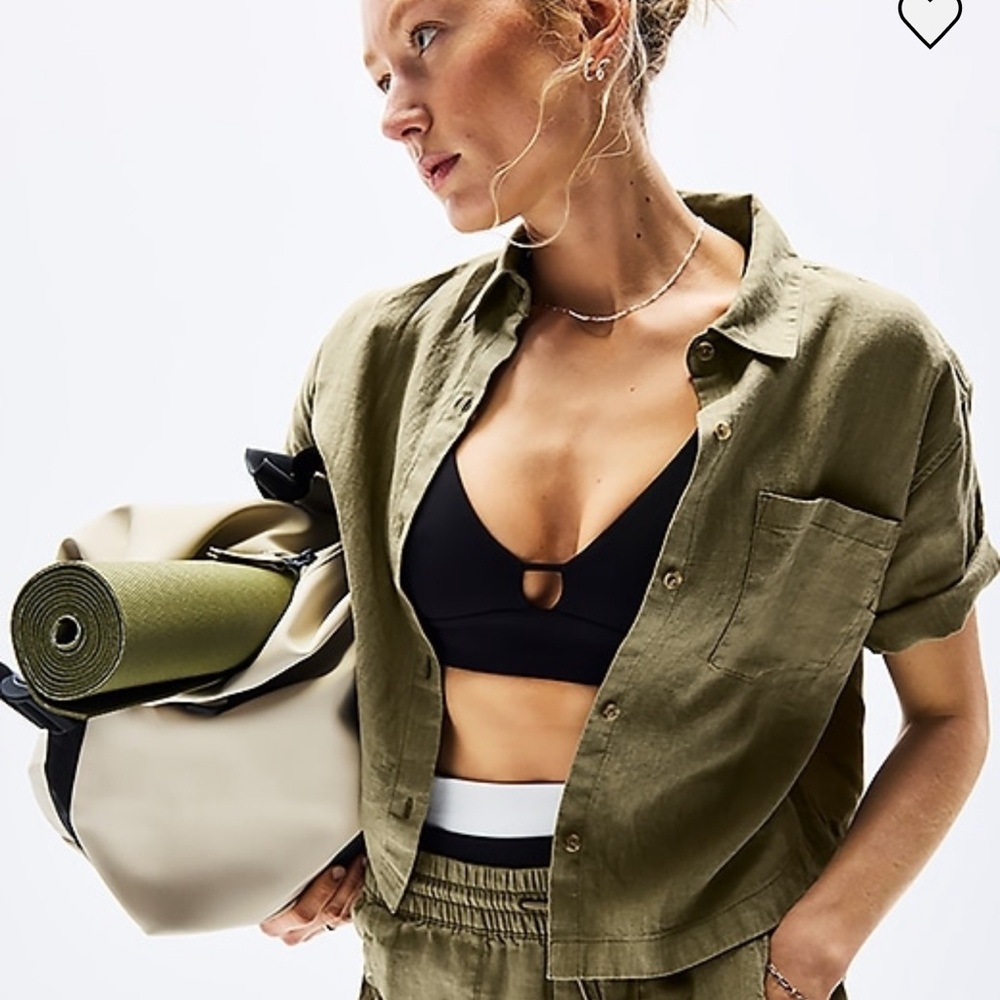 Retreat linen short sleeve shirt Athleta